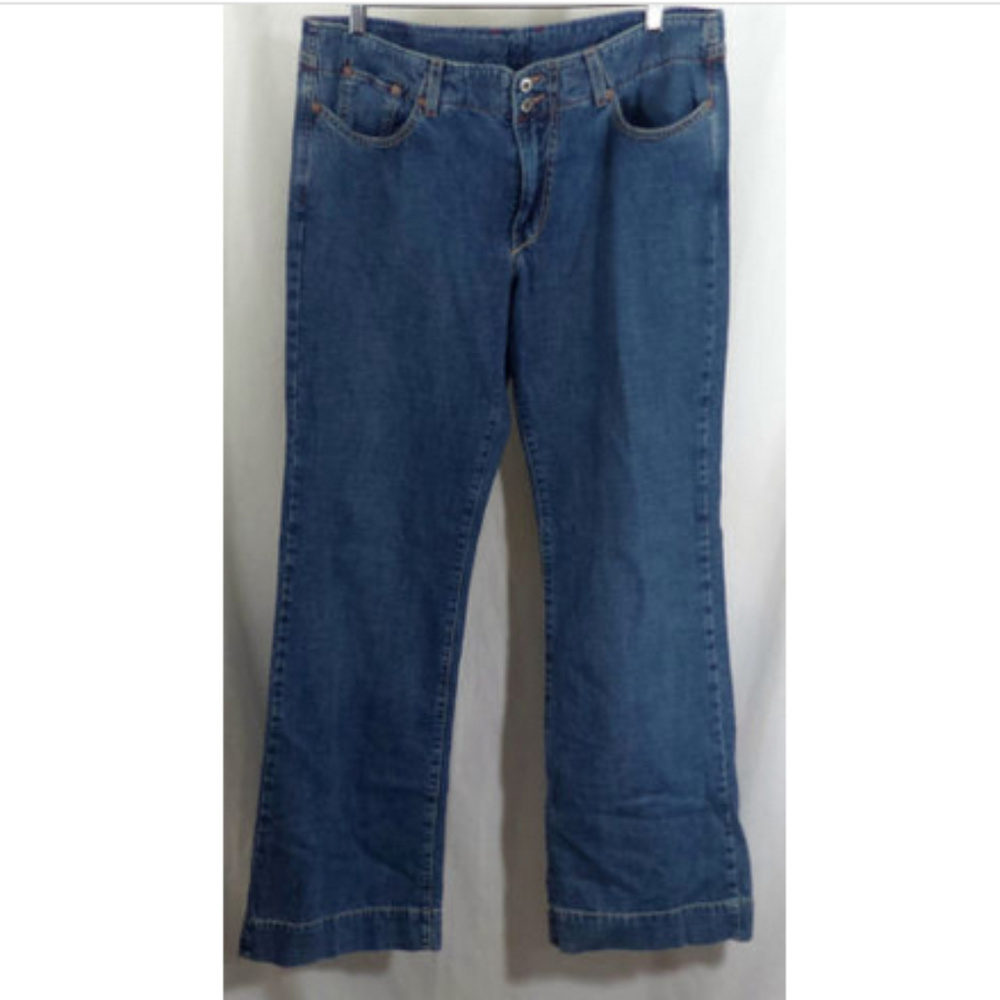 Lucky Brand Blue Wide Leg flare Jeans size 10 or 12 Long Check measurements